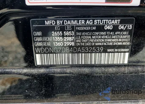 2013 Mercedes-Benz S 550 z USA, uszkodzony, nr VIN WDDNG7DB4DA532539